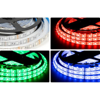 Светодиодная лента OGM 12В, 14,4Вт/м, smd5050, 60д/м, ip65, подложка 10мм, 5м, rgb. / LSE-276