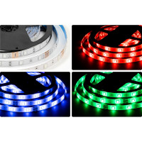 Светодиодная лента OGM 12В, 7,2Вт/м, smd5050, 30д/м, ip65, подложка 10мм, 5м, rgb. / LSE-284