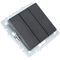 3-клавишный выключатель IEK Brite 10а вс10-3-0-брч черный BR-V30-0-10-K02
