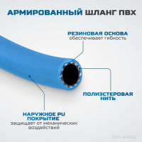 Шланг пневматический армированный pvc на катушке (10 м; 8x12 мм; 20 бар) Optimus OPT-97230