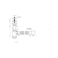 Бутылочный сифон ORIO Чик 1 1/4х32, с гибкой трубой 32-40/50, 650 мм М-32020
