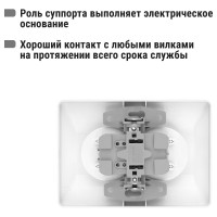 Двойная розетка TDM ELECTRIC 2П 10А 250В белая "Ильмень" SQ1823-0011