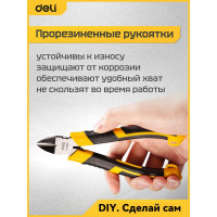 Бокорезы DELI  DL0306A 160мм высокоуглеродистая сталь, обливная рукоятка, высокочастотная закалка 98462
