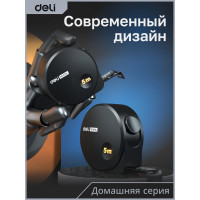 Рулетка DELI Home Series Black HT8519 5 м, 19 мм, эксклюзивный дизайн, корпус высококачественный Софт-тач пластик 104619