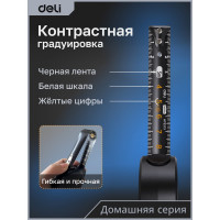 Рулетка DELI Home Series Black HT8519 5 м, 19 мм, эксклюзивный дизайн, корпус высококачественный Софт-тач пластик 104619