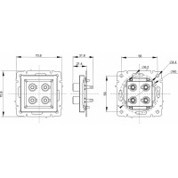 4-местная аудиорозетка IEK Brite ра10-брг графит BR-S40-K53