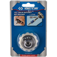 Трещотка вороток 1/4", бесшаговая, дисковый механизм, для вставок бит KING TONY 2745