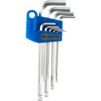 Набор Г-образных шестигранников 1/16"-5/64", с шаровым окончанием, 9 предметов KING TONY 20129SR