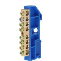 Шина PE земля на DIN-изоляторе ЭРА NO-222-51 ШНИ-8х12-8-Д-синий, Б0033431