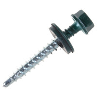 Кровельный саморез Качественный КРЕПЕЖ зеленый мох RAL 6005, 4.8х38 мм, 50 шт 0200107 КЧ