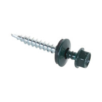 Кровельный саморез Качественный КРЕПЕЖ зеленый мох RAL 6005, 4.8х38 мм, 50 шт 0200107 КЧ