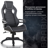 Компьютерное геймерское офисное кресло BRABIX Techno Pro GM-003, с подлокотниками, экокожа 531814