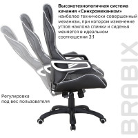 Компьютерное геймерское офисное кресло BRABIX Techno Pro GM-003, с подлокотниками, экокожа 531814