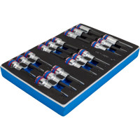 Набор торцевых насадок 1/2", TORX, HEX, L = 80 мм, ложемент, 18 предметов KING TONY 9-4138PRV