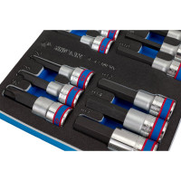 Набор торцевых насадок 1/2", TORX, HEX, L = 80 мм, ложемент, 18 предметов KING TONY 9-4138PRV