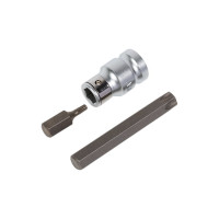 Набор бит вставок TORX (3/8", 30 мм и 75 мм, адаптер для бит 1/2" DR, 15 шт., в кейсе) Airline AT-B-21