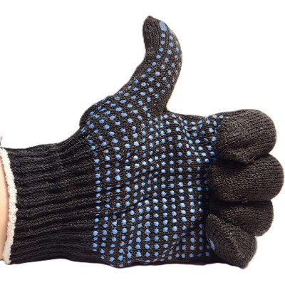 Перчатки R2R х/б 10 класс, 4 нити, с ПВХ, черные, 500 пар R2R 7010-0410BL