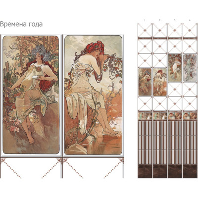 Панель ПВХ КронаПласт Unique времена года, 4 шт. 00-00027321