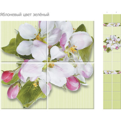 Панель ПВХ КронаПласт Unique яблоневый цвет зеленый, 2 шт. 00-00023749