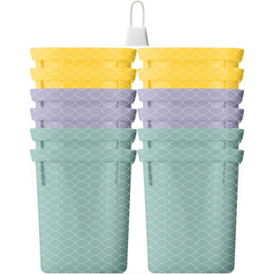 Набор многоразовых горшочков для рассады со съемным дном INGREEN 12x200мл, микс 248520