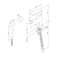 Смеситель AM.PM Gem для умывальника с гигиеническим душем излив 99 мм хром F90A03000