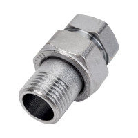 Сгон Giacomini прямой, НВ, 1/2", 1/2", латунь, хромированный R18X003