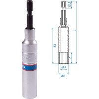 Головка для шуруповерта шестигранная 11х110 мм, 1/4" KING TONY 76C1111M
