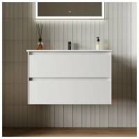Подвесная тумба Sancos Cento 790x450x500, c двумя ящиками оснащенными доводчиками, белый глянец, арт. CN80W