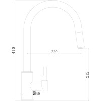 Смеситель для кухни UKINOX нержавеющая сталь, выдвижная лейка UM2181 SS
