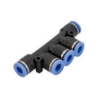 Фитинг цанговый разветвитель на пять входов по 6 мм Pegas pneumatic 5401