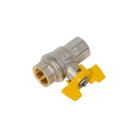 Шаровой кран для газа RUB ROMA 1/2 DN15 PN40, ВР-ВР, (S.84), бабочка S84D06