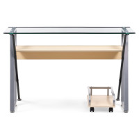 Компьютерный стол Woodville gunar silver gray/clear glass 11976