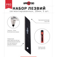 Набор сегментированных лезвий PRO 18 мм, SK2 5 шт Sanitoo 3121