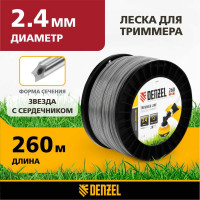 Леска двухкомпонентная EXTRA CORD (2.4 мм, 260 м, звезда, на DIN катушке) для триммера Denzel 96813