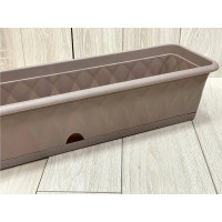 Ящик для растений с поддоном Martika Сиена 81 см, серый С174-03-СЕР