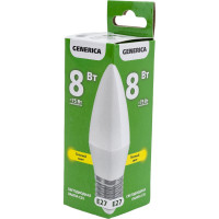 Светодиодная лампа GENERICA C35 свеча 8Вт 230В 3000К E27 LL-C35-08-230-30-E27-G