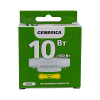 Светодиодная лампа GENERICA T80 таблетка 10Вт 230В 3000К GX53 LL-T80-10-230-30-GX53-G