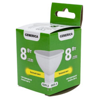 Светодиодная лампа GENERICA MR16 софит 8Вт 230В 3000К GU5.3 LL-MR16-08-230-30-GU5-G