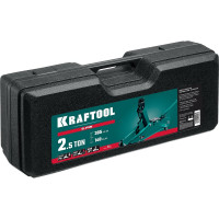 Подкатной домкрат с увеличенным подъемом и фиксатором KRAFTOOL S-PIN 2.5т, 140-385 мм, в кейсе 43457-2.5-K