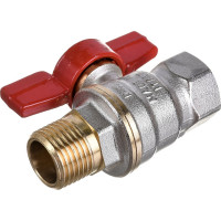 Шаровой кран Giacomini DADO 1/2, ВН, ручка-бабочка красная, никелированный R914 R914X023