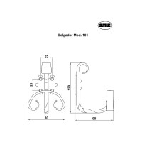 Кованый крючок Amig черный 101-130х80х90