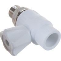 Шаровый кран VALFEX белый, 20х1/2 дюйма НР, прямой для радиатора 10149020 007-7675