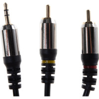 Аудио кабель Cablexpert, Jack 3.5(M)/2хRCA(M), Mobile, 1.5м, черный, коробка CCAB-02-35M2RM-1.5MB