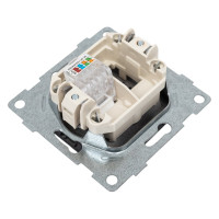 Механизм компьютерной розетки GUSI ELECTRIC Bravo RJ45, одинарной, СУ, графит С10К1-010