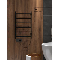 Полотенцесушитель INDIGO Arc electro 80/50, (скр.монтаж, унив.подкл.R/L, черный муар) LCAE80-50BRR