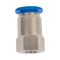 Фитинг цанговый прямой с внутренней резьбой 1/8F для трубки диаметром 10 мм SHPI PCF 10-R01