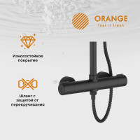 Душевая система Orange с термостатом черного цвета в комплекте T02S4-912b