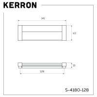 Ручка врезная Kerron, 128 мм, хром S-4180-128