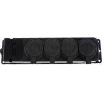 Четырехместная розетка с защитными крышками EKF, каучук 230В 2P+PE 16A IP44 PRO RPS-020-16-230-44-r
