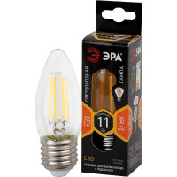 Филаментная лампа ЭРА FLED B35-11w-827-E27 свеча, 11 Вт, теплая, E27, 10/100/5000 Б0046986